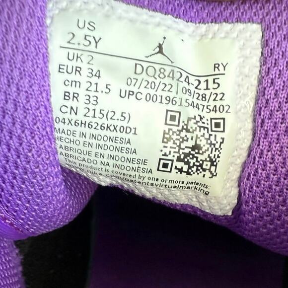 Nike Air Jordan 1 Mid Palomino Purple/Mocha Kids Sneakers - SZ 2.5 Y - Picture 12 of 12